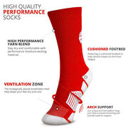 Volleyball Woven Mid-Calf Socks - Superelite (Red/White)