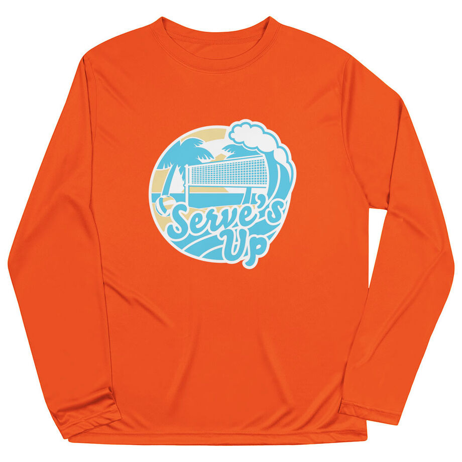 Volleyball Long Sleeve Performance Tee - Serve's Up