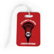 Guys Lacrosse Bag/Luggage Tag - Custom Number Stick Head