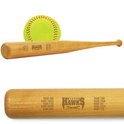 Engraved Mini Softball Bat - Team Logo With Roster