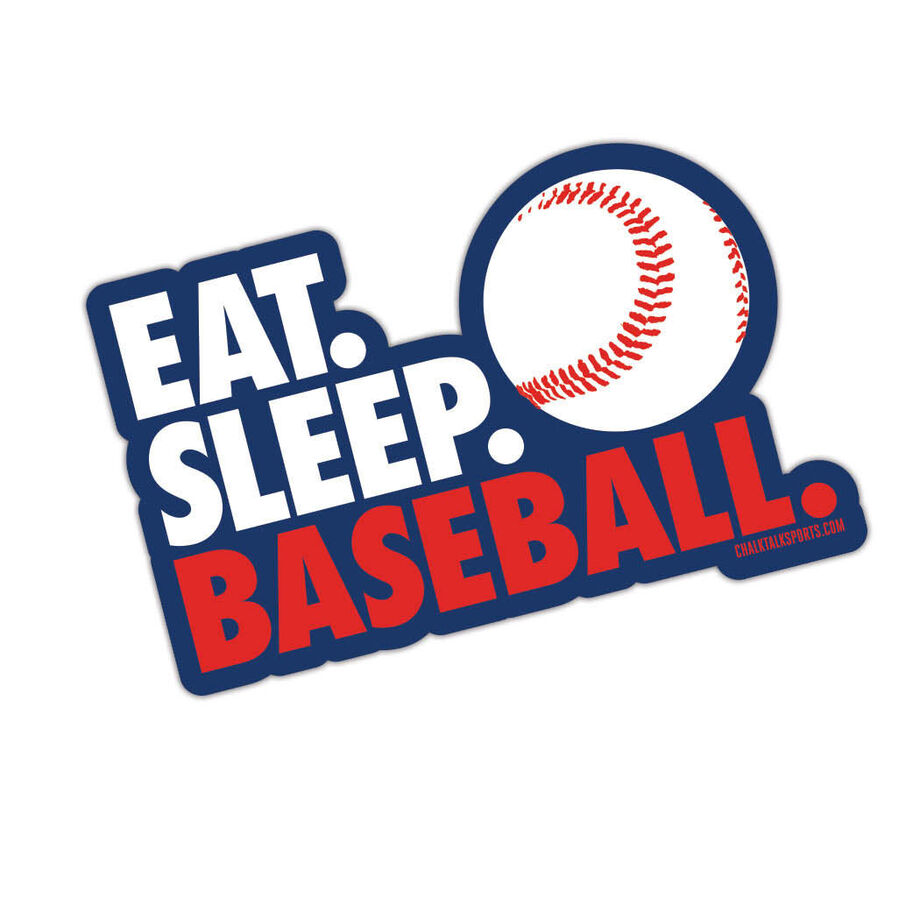 Baseball Stickers - Eat Sleep Baseball (Set of 2)