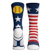 Softball Woven Mid-Calf Socks - USA