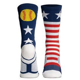 Softball Woven Mid-Calf Socks - USA Softball