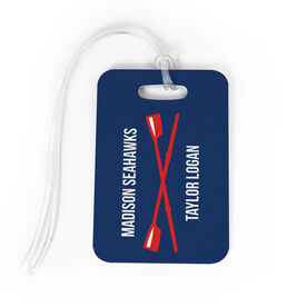 Crew Bag/Luggage Tag - Personalized Text with Crossed Oars