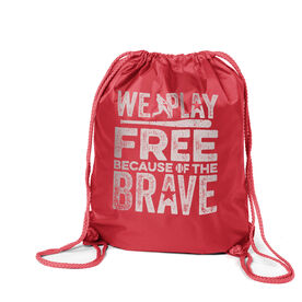 Baseball Drawstring Backpack - Because Of The Brave Baseball