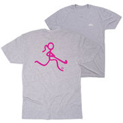 Field Hockey Short Sleeve T-Shirt - Neon Field Hockey Girl (Back Design)