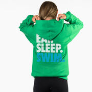 Swimming Hooded Sweatshirt - Eat. Sleep. Swim. (Back Design)