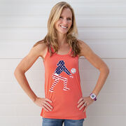 Volleyball Flowy Racerback Tank Top - Volleyball Stars and Stripes Player