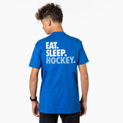 Hockey Short Sleeve T-Shirt - Eat. Sleep. Hockey (Back Design)