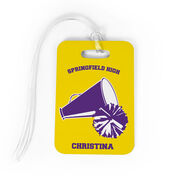 Cheerleading Bag/Luggage Tag - Personalized Cheer Team Pom Pom & Megaphone