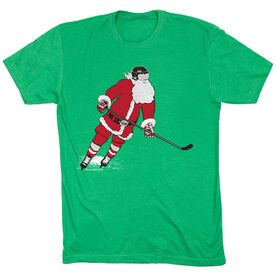 Hockey T-Shirt Short Sleeve Slap Shot Santa