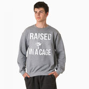 Baseball Crewneck Sweatshirt - Raised in a Cage