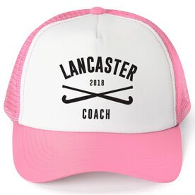 Field Hockey Trucker Hat - Team Name Coach With Curved Text