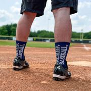 Baseball Woven Mid-Calf Socks - Eat Sleep Baseball