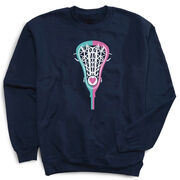 Girls Lacrosse Crewneck Sweatshirt - Lacrosse Stick Heart