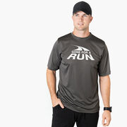 Men's Running Short Sleeve Performance Tee - Gone For a Run&reg; White Logo