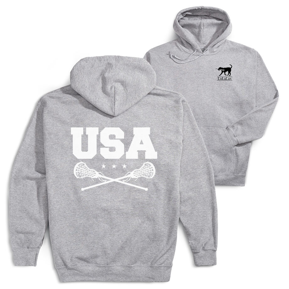 Girls Lacrosse Hooded Sweatshirt - USA Girls Lacrosse (Back Design)