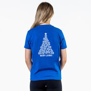 Lacrosse Short Sleeve T-Shirt - Merry Laxmas Tree (Back Design)