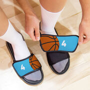 Basketball Repwell&reg; Sandal Straps - Ball and Number Reflected