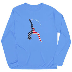 Gymnastics Long Sleeve Performance Tee - Stars and Stripes Gymnast