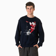 Guys Lacrosse Crewneck Sweatshirt - Santa Laxer