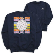 Volleyball Crewneck Sweatshirt - Bump, Set, Spike (Back Design)