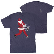 Baseball Short Sleeve T-Shirt - Home Run Santa (Back Design)