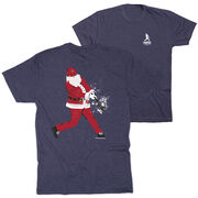 Baseball Short Sleeve T-Shirt - Home Run Santa (Back Design)