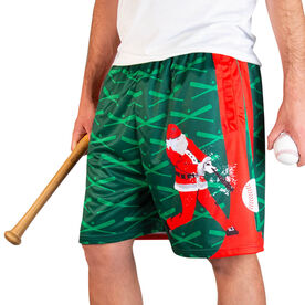 Baseball Shorts - Home Run Santa
