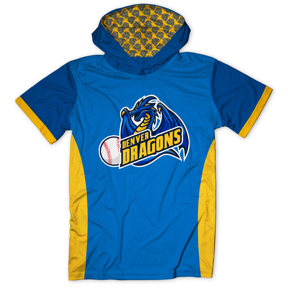 Custom Team Lightweight Short Sleeve ShieldDri Hoodie -  Baseball