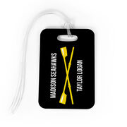 Crew Bag/Luggage Tag - Personalized Text with Crossed Oars