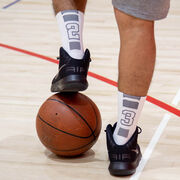 Team Number Woven Mid-Calf Socks - White/Gray