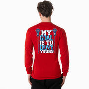Guys Lacrosse Tshirt Long Sleeve - My Goal (Back Design)