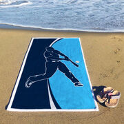 Baseball Premium Beach Towel - Batter Up Carolina Blue