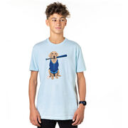 Baseball Short Sleeve T-Shirt - Dinger the Baseball Dog