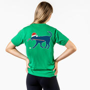 Hockey Short Sleeve T-Shirt - Christmas Dog (Back Design)