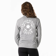 Soccer Tshirt Long Sleeve - I'd Rather Be Playing Soccer Round (Back Design)