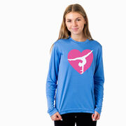 Gymnastics Long Sleeve Performance Tee - Gymnast Heart