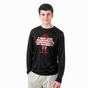Basketball Long Sleeve Performance Tee - Basketball's My Favorite