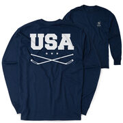 Hockey Tshirt Long Sleeve - USA(Back Design)