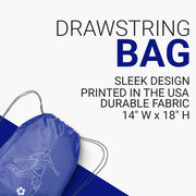 Soccer Drawstring Backpack - Soccer Guy Player Sketch