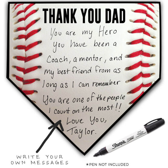 Baseball Home Plate Plaque - Thank You Dad