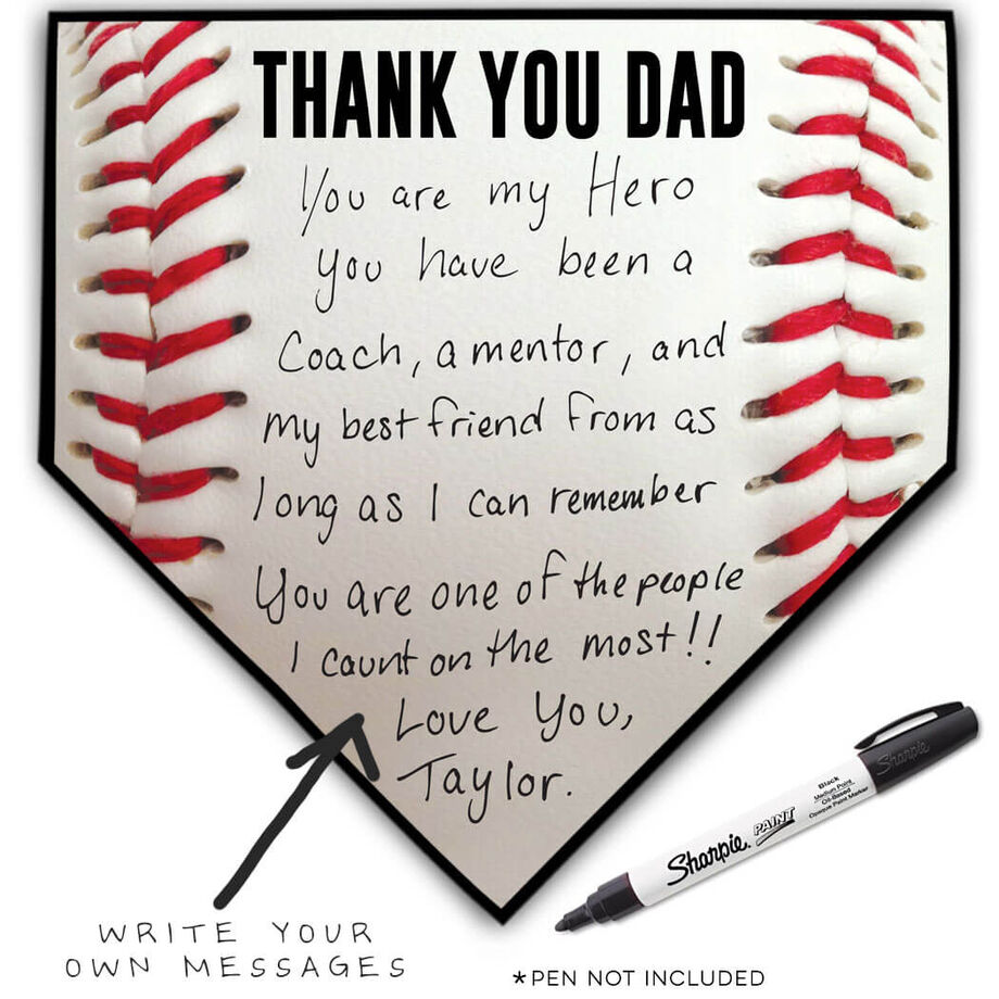 Baseball Home Plate Plaque - Thank You Dad