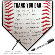 Baseball Home Plate Plaque - Thank You Dad