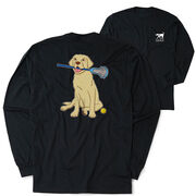 Girls Lacrosse Tshirt Long Sleeve - Chase The Lax Dog (Back Design)