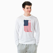 Hockey Long Sleeve Performance Tee - American Flag