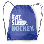 Hockey Drawstring Backpack Eat. Sleep. Hockey.