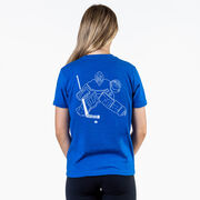 Hockey Short Sleeve T-Shirt - Hockey Goalie Sketch (Back Design)