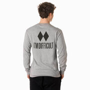 Skiing & Snowboarding Tshirt Long Sleeve - I'm Difficult (Back Design)