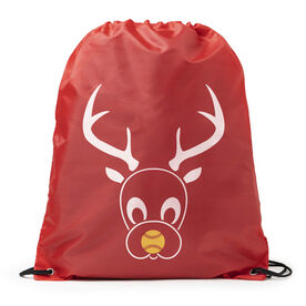 Softball Drawstring Backpack - Reindeer